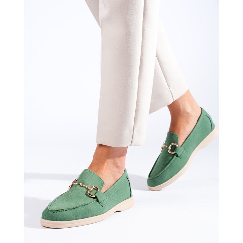 Scarpe da donna in camoscio verde Shelovet 1