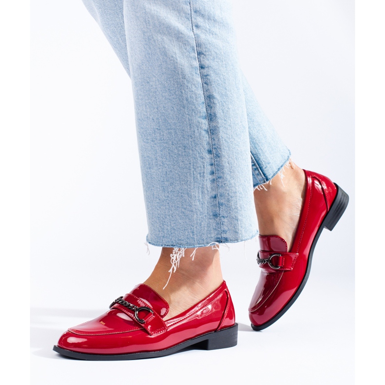 Eleganti mocassini da donna Shelovet rossi rosso 1