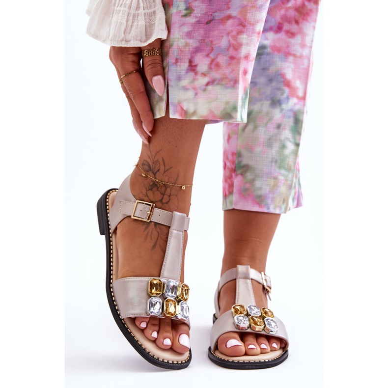 Sandali Donna S.Barski Con Pietre KV-2775-30 Beige 1
