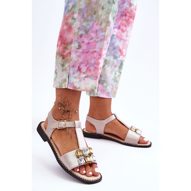 Sandali Donna S.Barski Con Pietre KV-2775-30 Beige 2