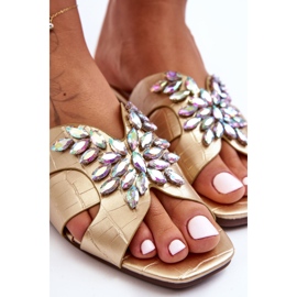 Pantofole Con Pietre Decorative S.Barski 617-22 Oro d'oro 2