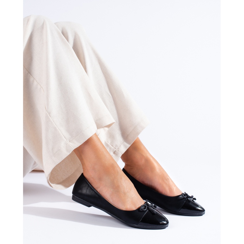 Classiche ballerine nere con fiocco Shelovet nero 1
