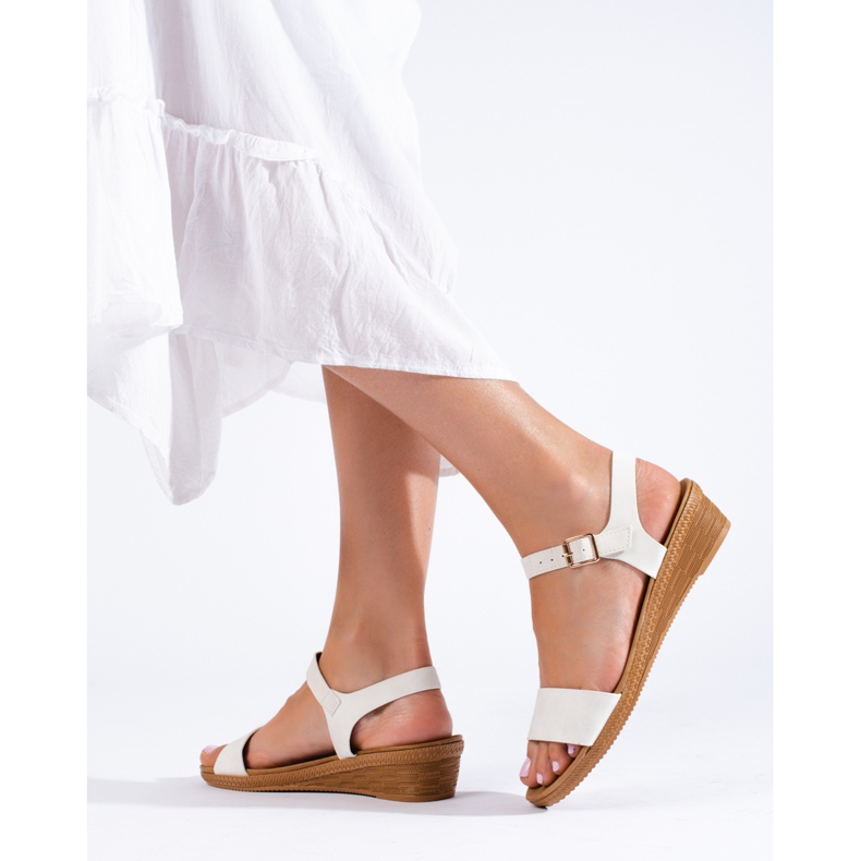Sandali con plateau da donna bianchi Shelovet bianca 1