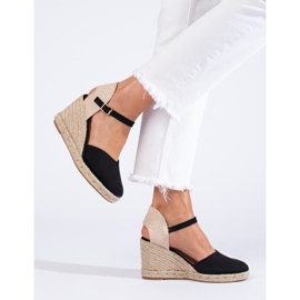 Espadrillas con zeppa Shelovet nere da donna nero 1