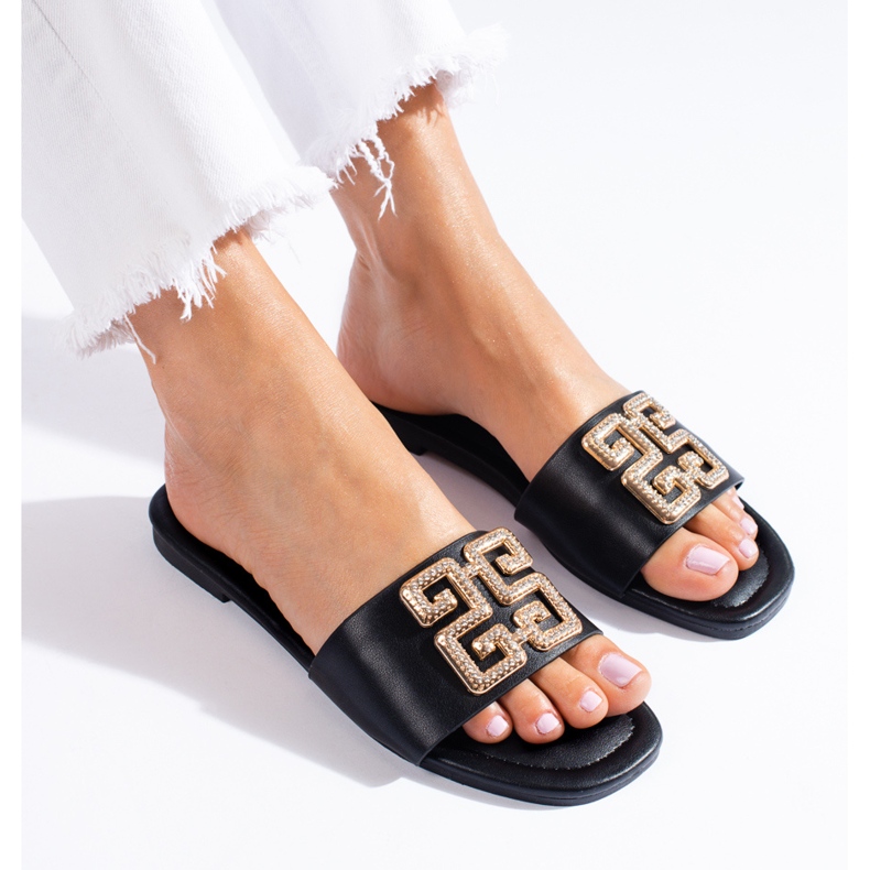 Eleganti pantofole nere da donna Shelovet nero 1