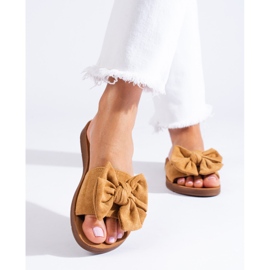 Sandali marroni da donna con fiocco Shelovet marrone 1