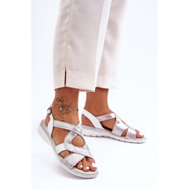 Sandali Donna in Pelle S.Barski 97619 Argento d'argento 2