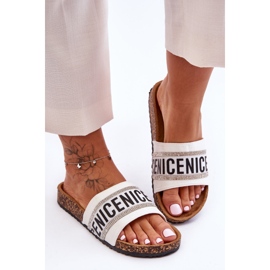 Pantofole In Sughero Con Zirconi Bianchi Be Nice bianco 1