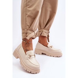 PS1 Mocassini con plateau classici da donna Beige Miracle 1