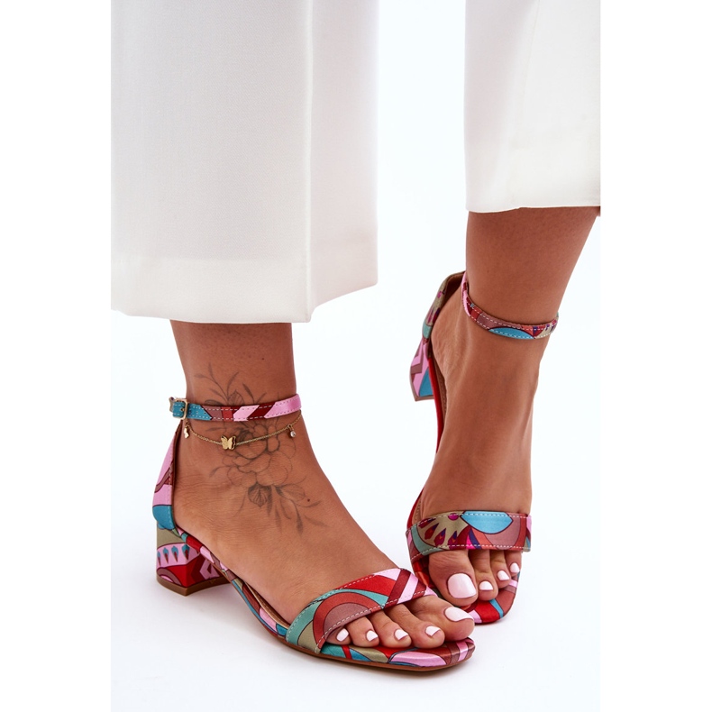 Sandali con tacco alto in raso fantasia Pink Mix Ispirami! multicolore 2