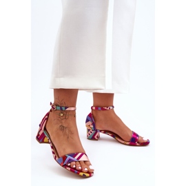 FS1 Sandali con tacco alto in raso fantasia Red Mix Ispirami! multicolore 2