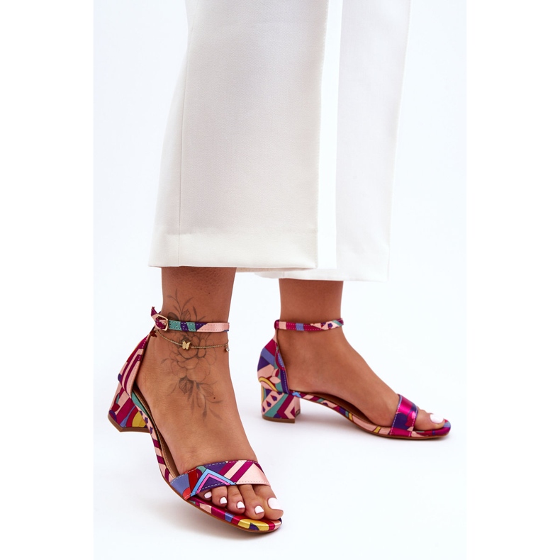 FS1 Sandali con tacco alto in raso fantasia Red Mix Ispirami! multicolore 2