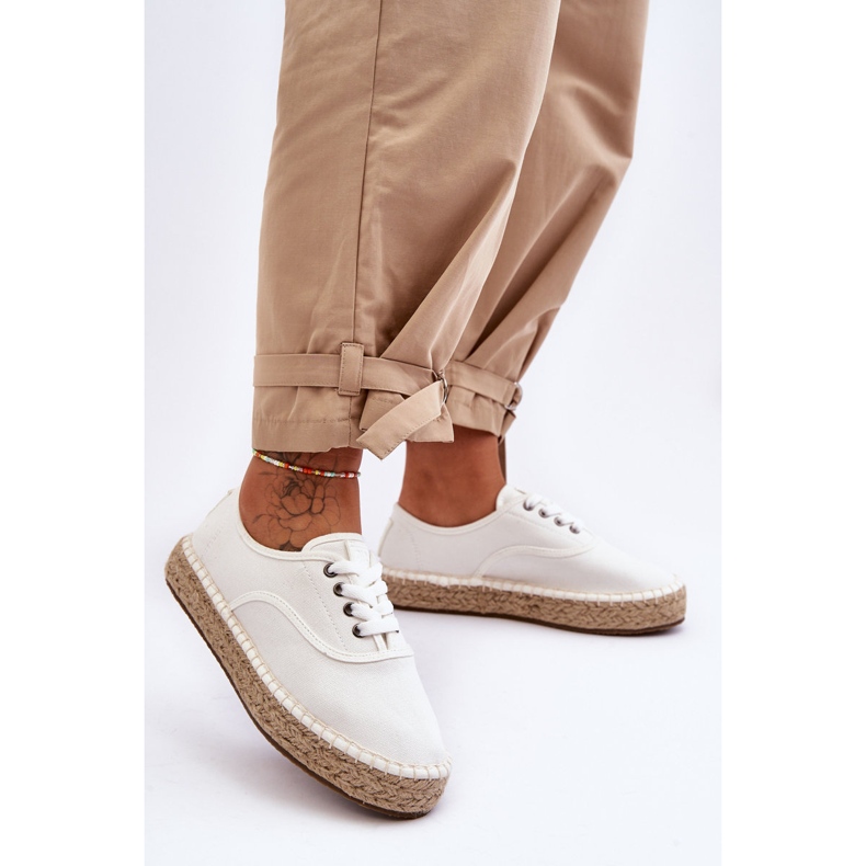 Espadrillas Big Star LL274833 Sneakers con lacci Bianche bianca 1