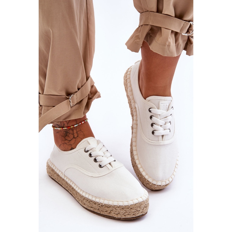 Espadrillas Big Star LL274833 Sneakers con lacci Bianche bianco 2