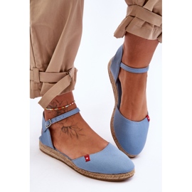 Espadrillas con piattaforma Big Star da donna FF274532 blu 1