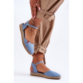 Espadrillas con piattaforma Big Star da donna FF274532 blu 2