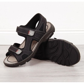 Sandali Rieker M R447 neri comodi con velcro nero 1