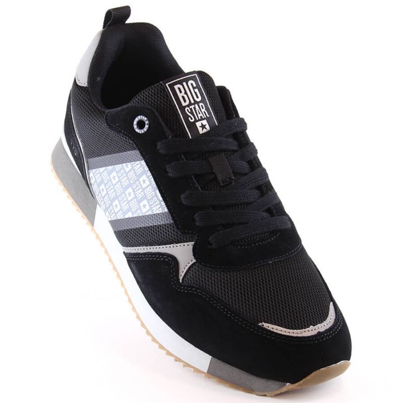 Big Star M INT1872 scarpa sportiva in pelle nera nero 1