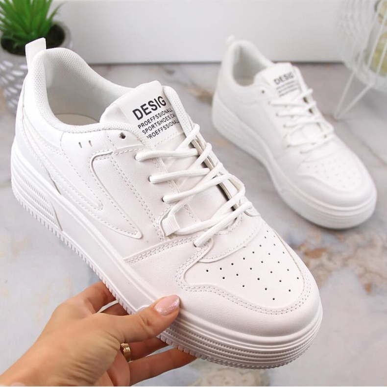 Vinceza W JAN231 scarpe sportive con plateau bianche bianco 1