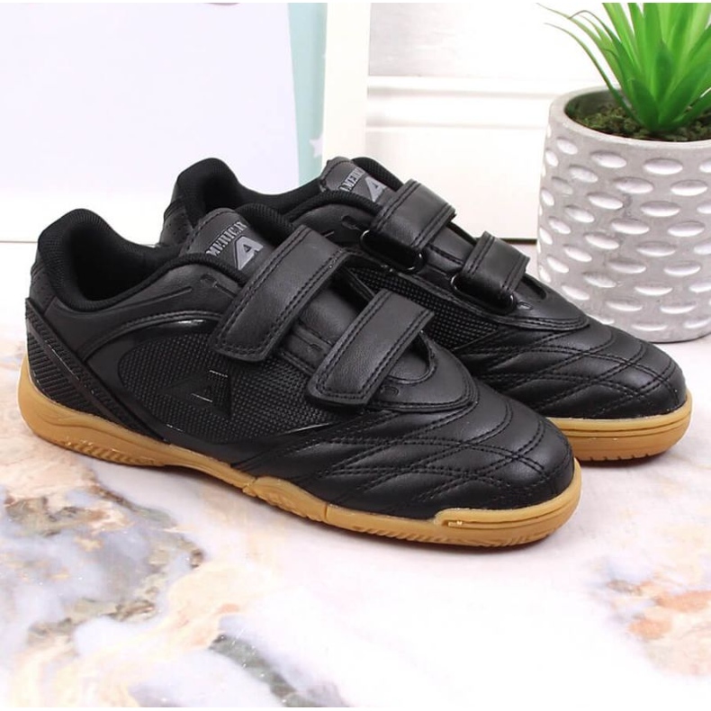 News American Club Jr. AM913 scarpe indoor nere con velcro nero 2