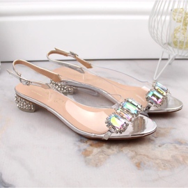 Sandali flat argento con zirconi S.Barski MR1037-11 1