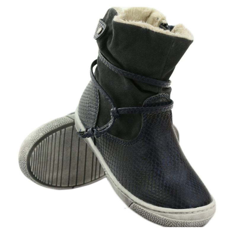 American Club Stivali invernali blu navy con cerniera americano 16183 3