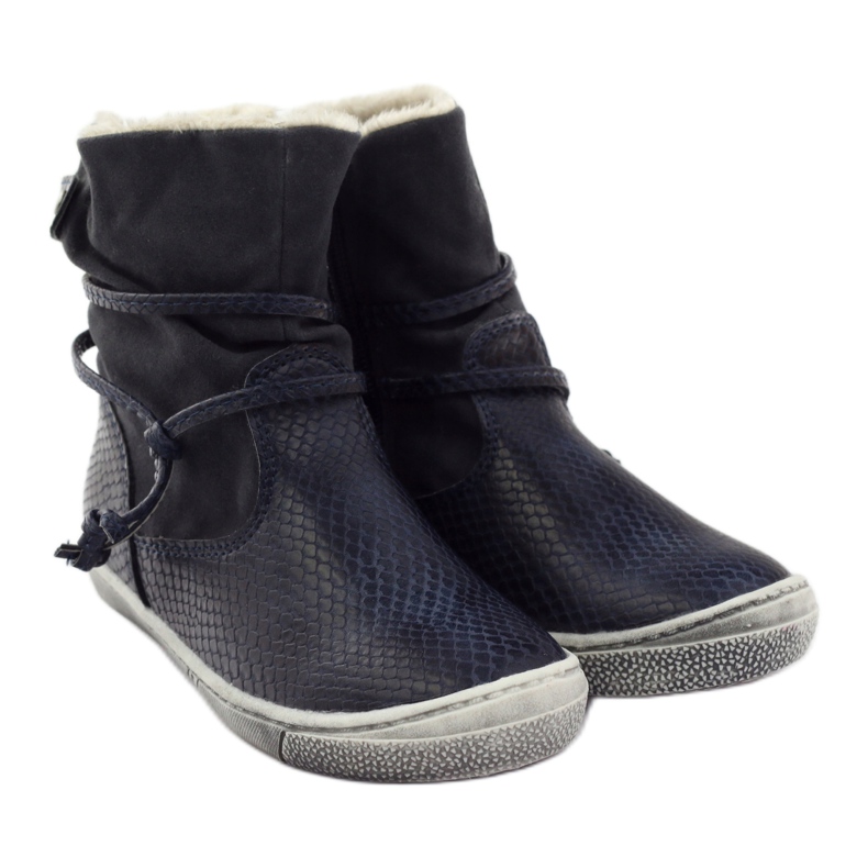 American Club Stivali invernali blu navy con cerniera americano 16183 4