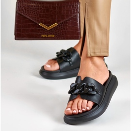 La.Fi Infradito nere con catena nero 1