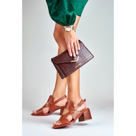 La.Fi Sandali stiletto in pelle marrone 2