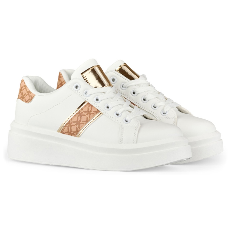 Eleganti scarpe sportive da donna bianche bianco 1