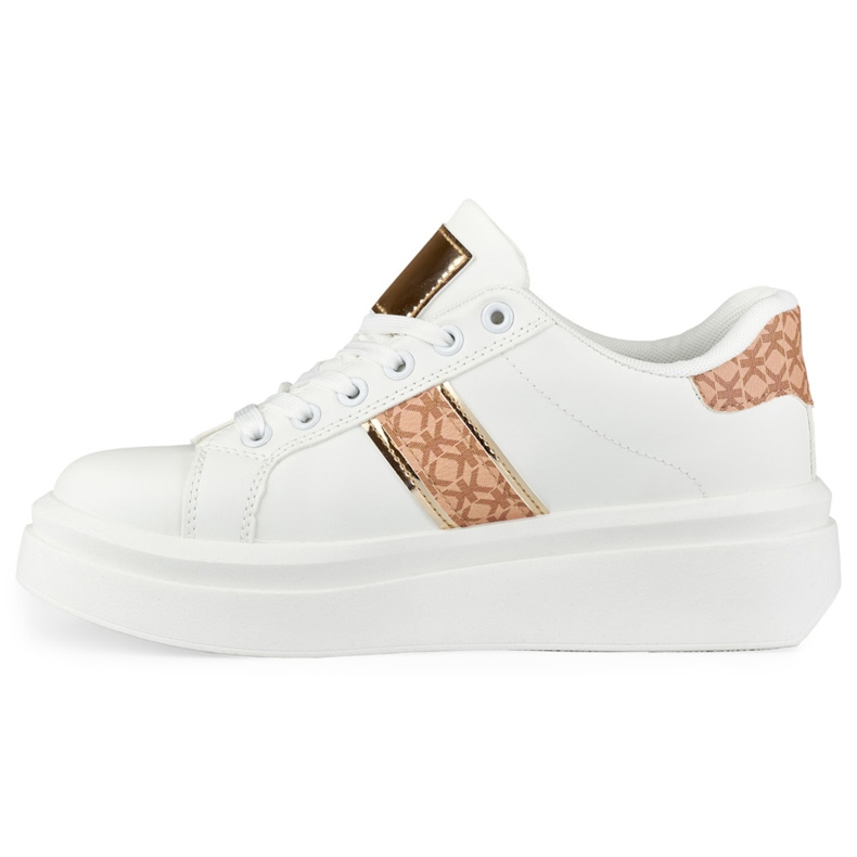 Eleganti scarpe sportive da donna bianche bianco 2