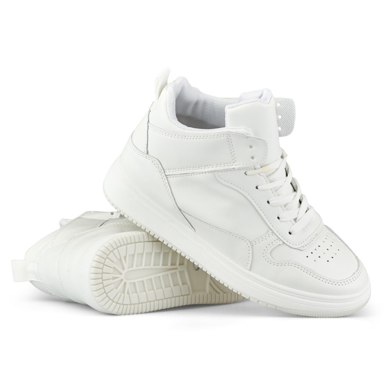 Sneakers bianche da donna sopra la caviglia bianca 1
