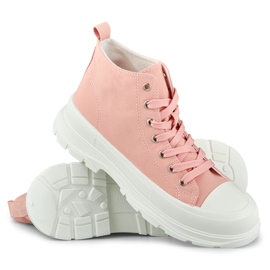 Sneakers rosa da donna sopra la caviglia 1