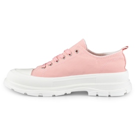 Sneakers rosa su una piattaforma bassa 2