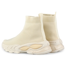 Slip-on da donna beige alto 1