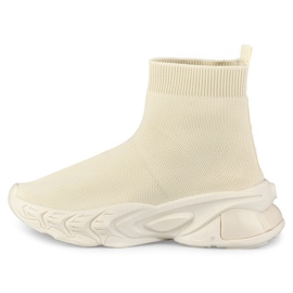 Slip-on da donna beige alto 2