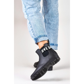 Stivali da pioggia neri opachi da donna Love White nero 2