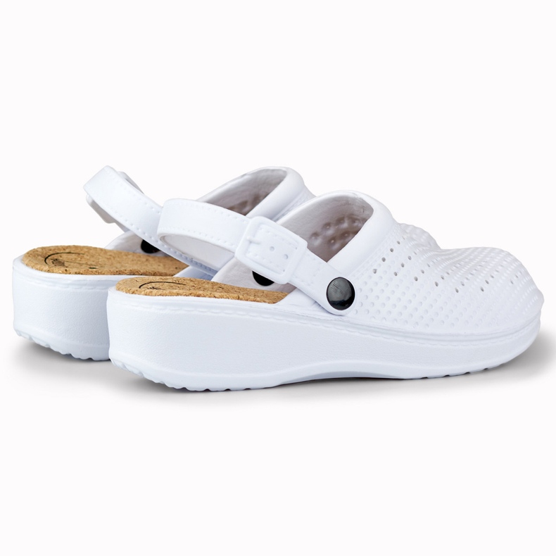 Comode pantofole da donna con dita coperte bianca 1