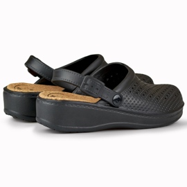 Comode pantofole da donna con dita coperte nero 1