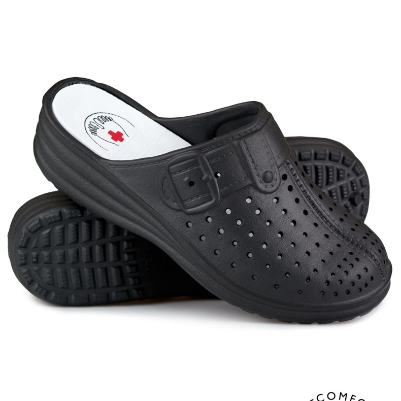 Comode infradito da donna con dita coperte nere nero 1