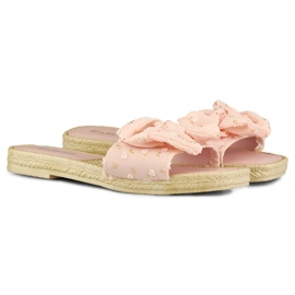 Pantofole rosa da donna con fiocco 2