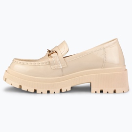 Scarpe con zeppa beige laccate 2