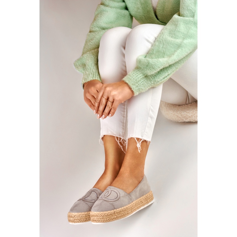 Espadrillas con plateau grigio 1