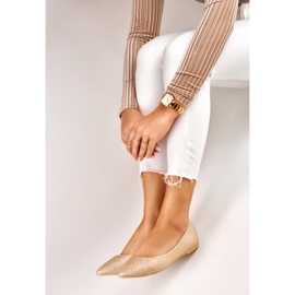 Ballerine lucide dorate da donna d'oro 2