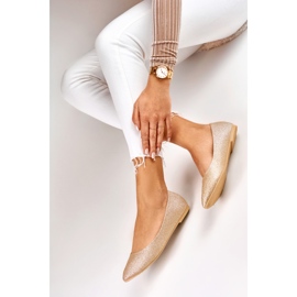Ballerine lucide dorate da donna d'oro 1