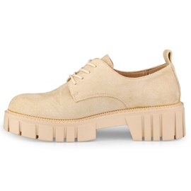Scarpe con plateau beige 2