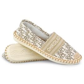 Scarpe slip-on beige da donna 1