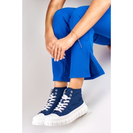 Sneakers da donna blu navy sopra la caviglia 1