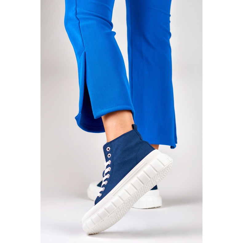 Sneakers da donna blu navy sopra la caviglia 2