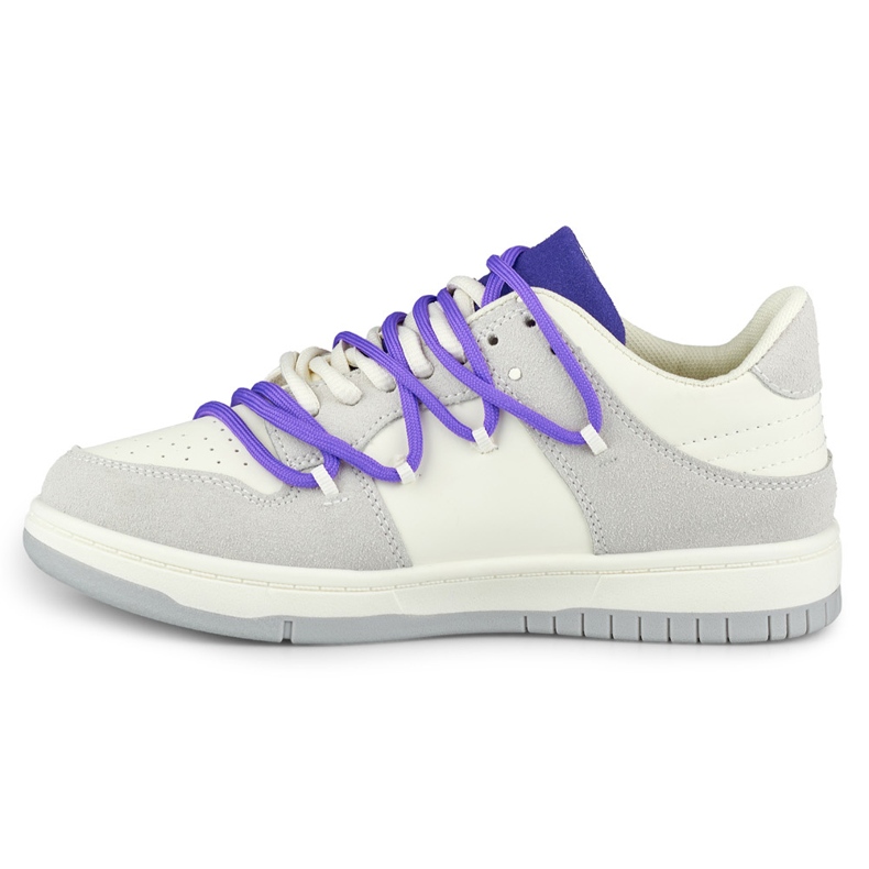 Sneakers da donna con lacci viola bianco 2